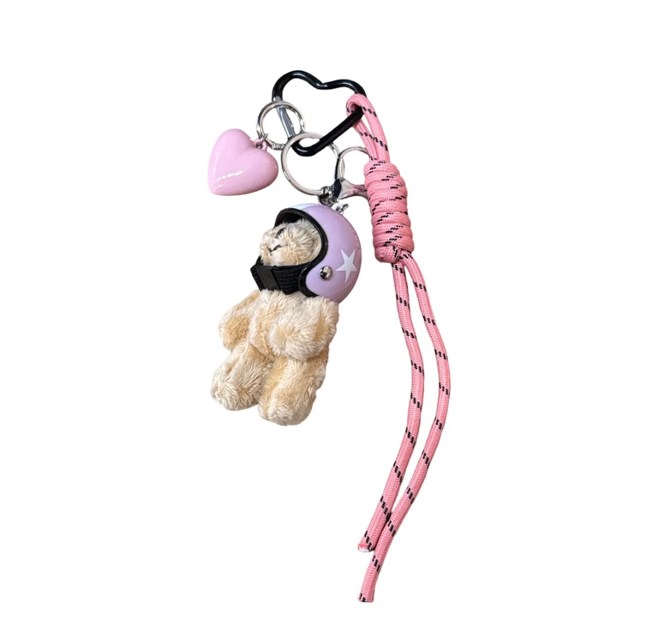 Bijou de sac - Nounours rétro avec casque de scooter