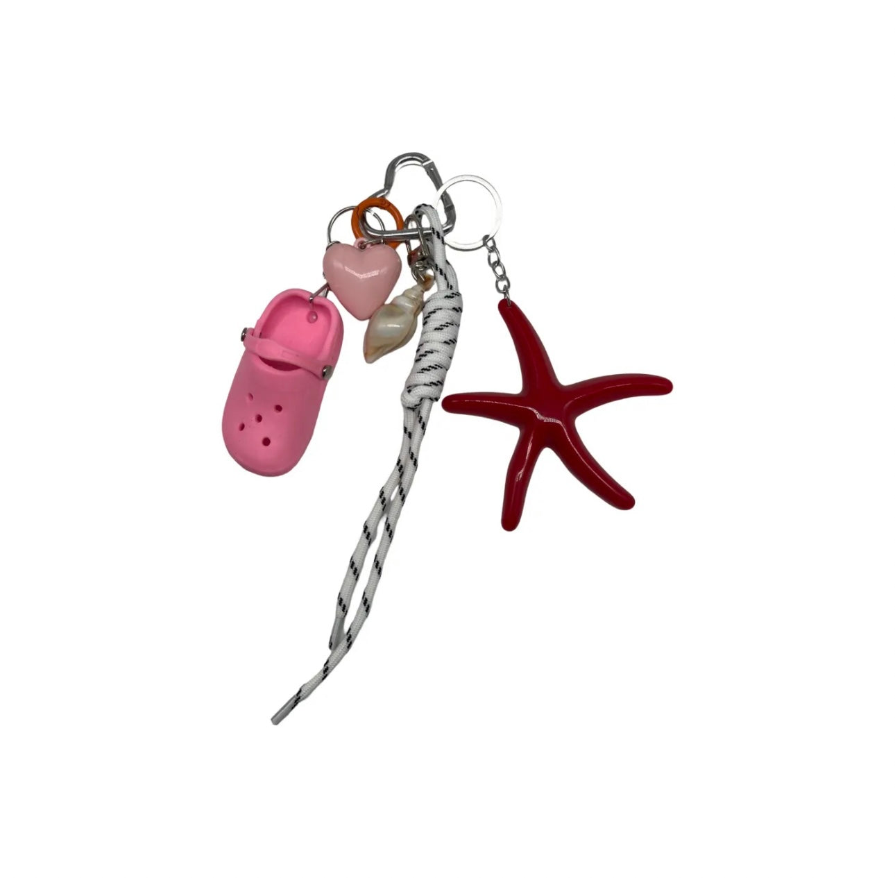 Bijou de sac - Crocs roses & étoile de mer