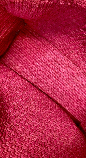 Cabas rose en raphia avec pompons Madagascar - Limaïa