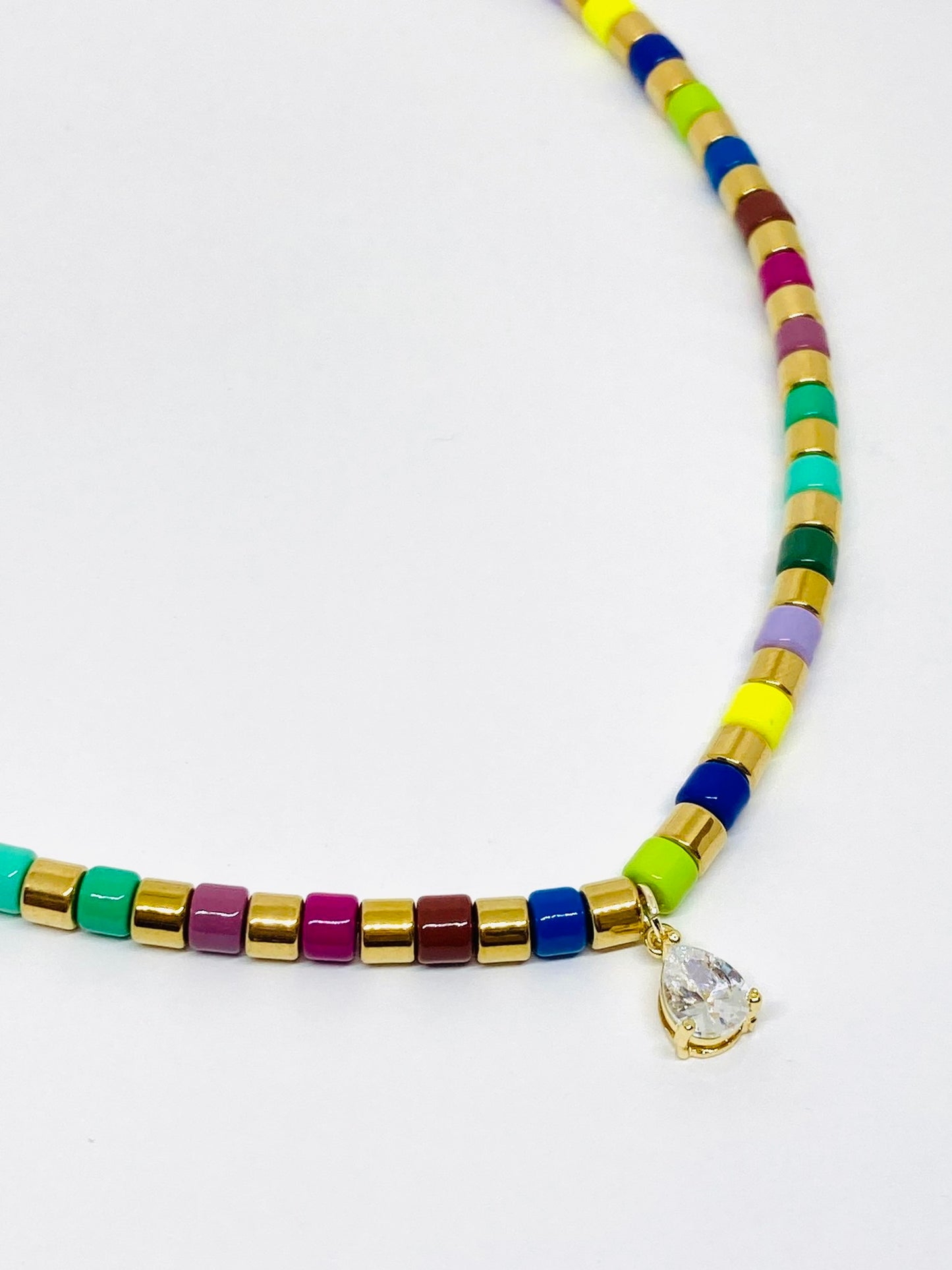 Collier vert & doré à l’or fin - Hipanema