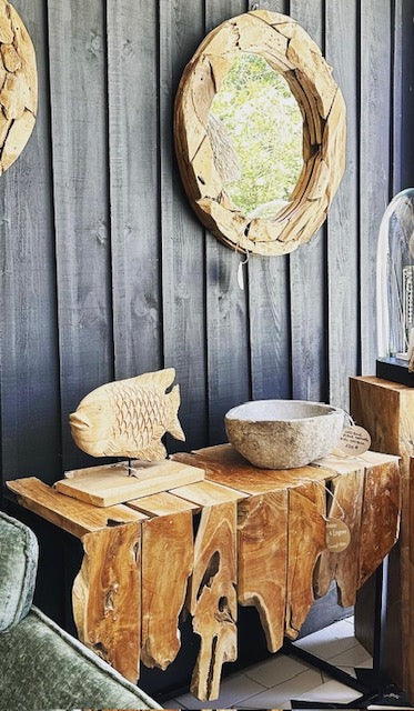 Console / Meuble Vasque en Teck recyclé - Indonésie