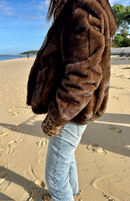 Mitaines en fausse fourrure Léopard