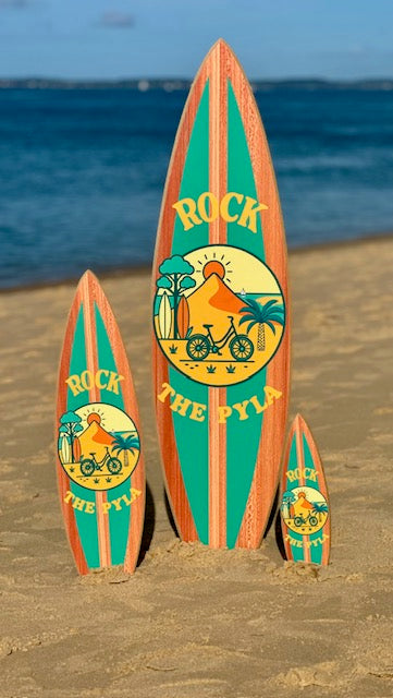 Planche de Surf Déco illustrée « Rock The Pyla » couleur Lagon T S