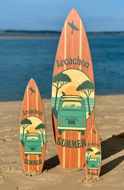 Planche de Surf Déco illustrée - Arcachon Summer T S
