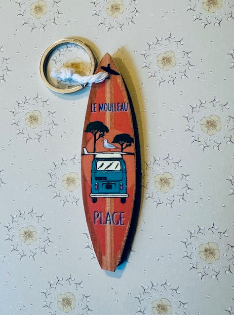 Porte-clefs Surf Le Moulleau Plage Rouge