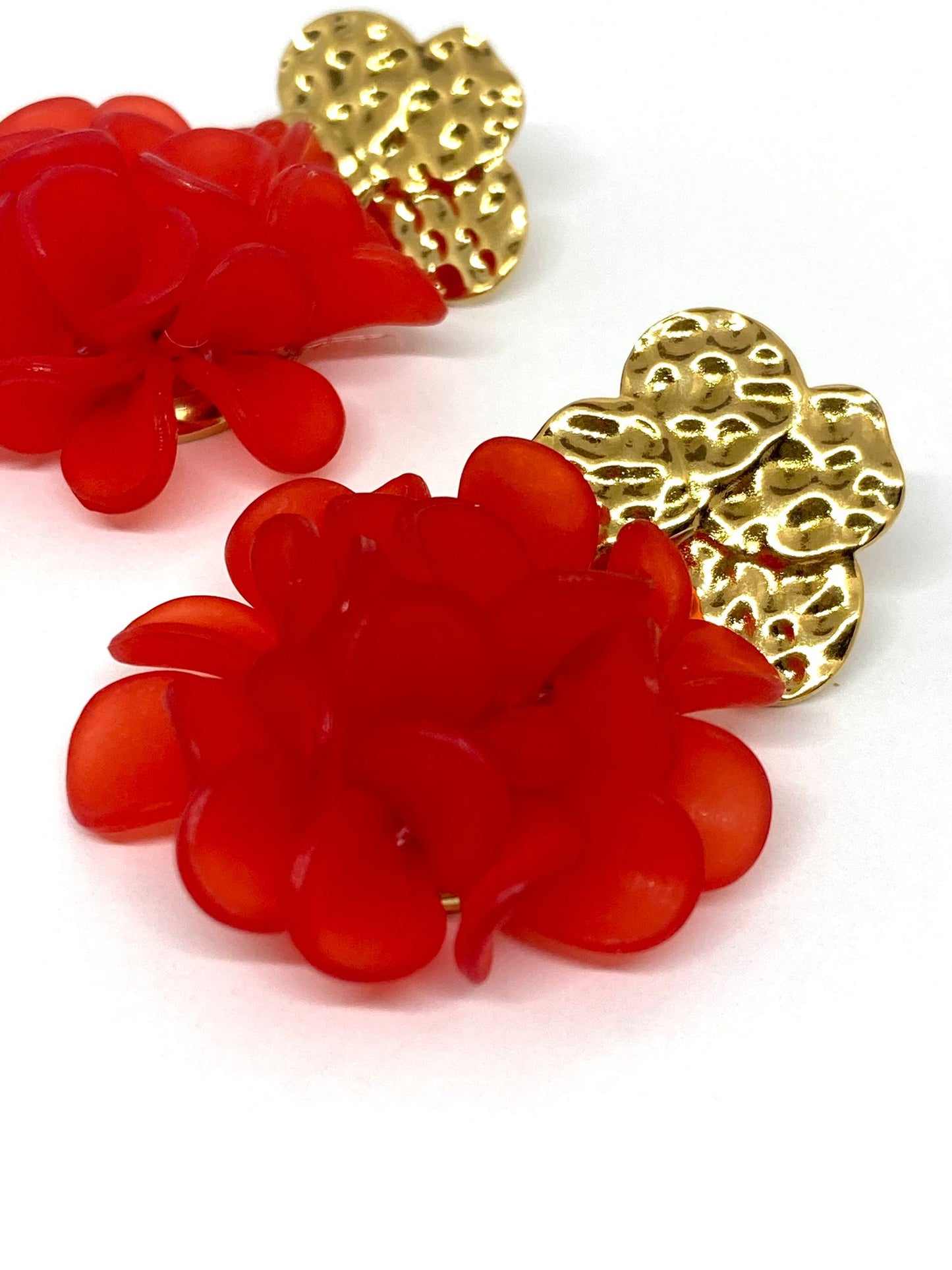 Boucles d’oreilles Fleur - Rouge Coquelicot