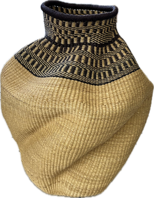 Art Wavy Basket noir & naturel - Ghana