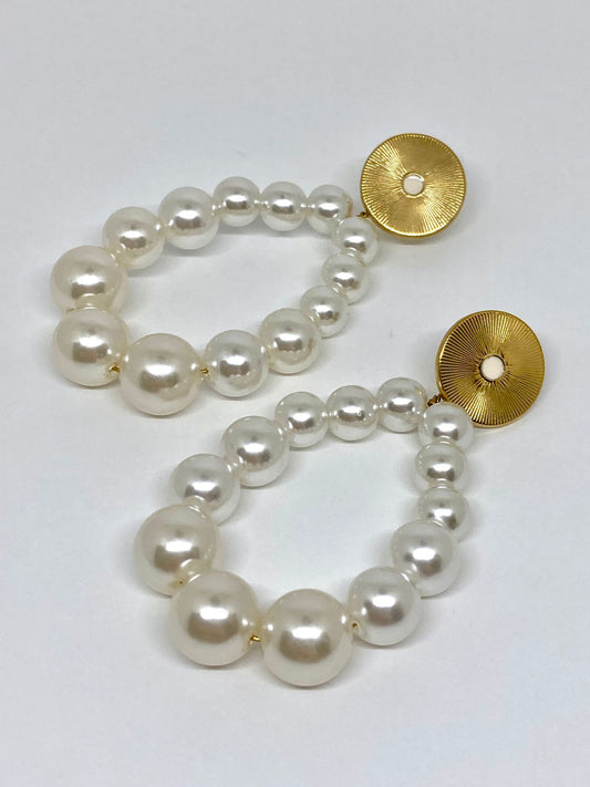 Boucles d’oreilles Perla - Ivoire brillant