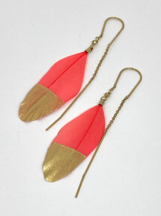 Boucles d’oreilles Cheyenne corail - Stalactite Paris