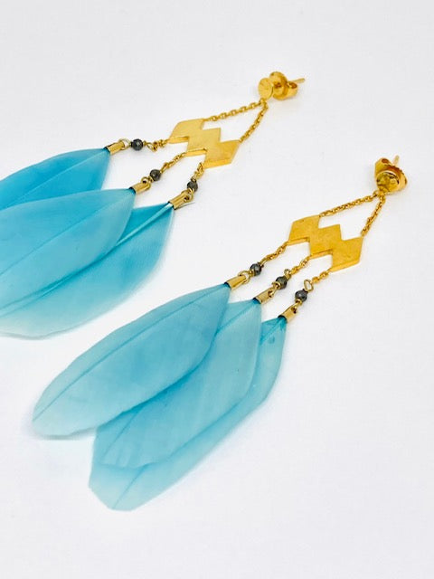 Boucles d’oreilles Jahia bleu ciel - Stalactite Paris