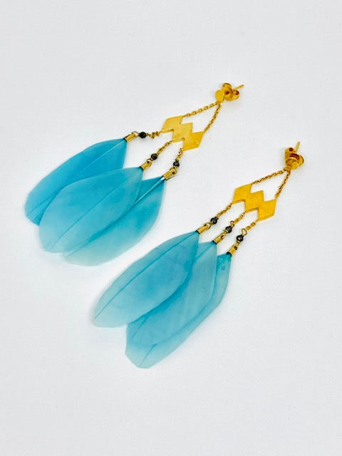 Boucles d’oreilles Jahia bleu ciel - Stalactite Paris