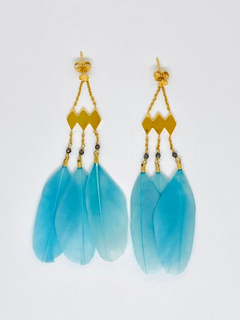 Boucles d’oreilles Jahia bleu ciel - Stalactite Paris