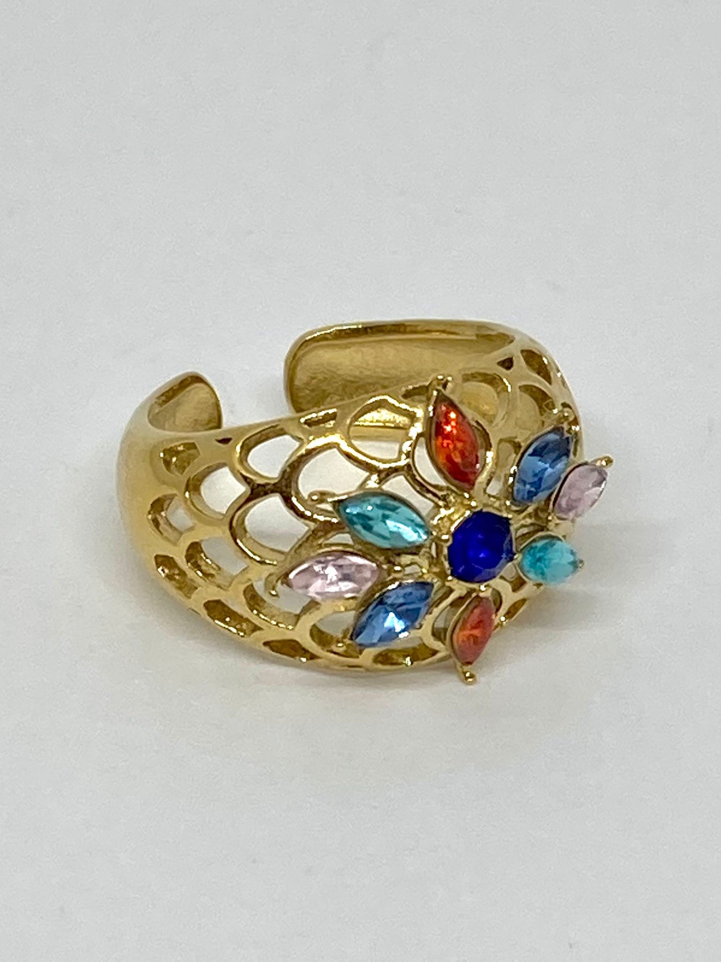 Bague doré & perles en étoile