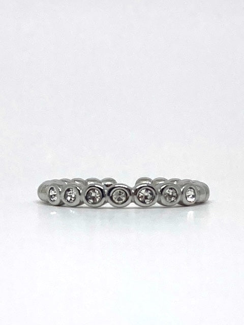Bague strass argentée