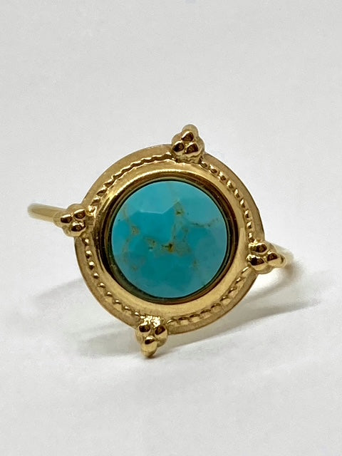 Bague dorée - Turquoise Africaine