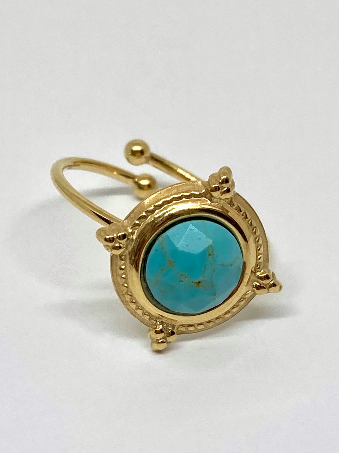 Bague dorée - Turquoise Africaine