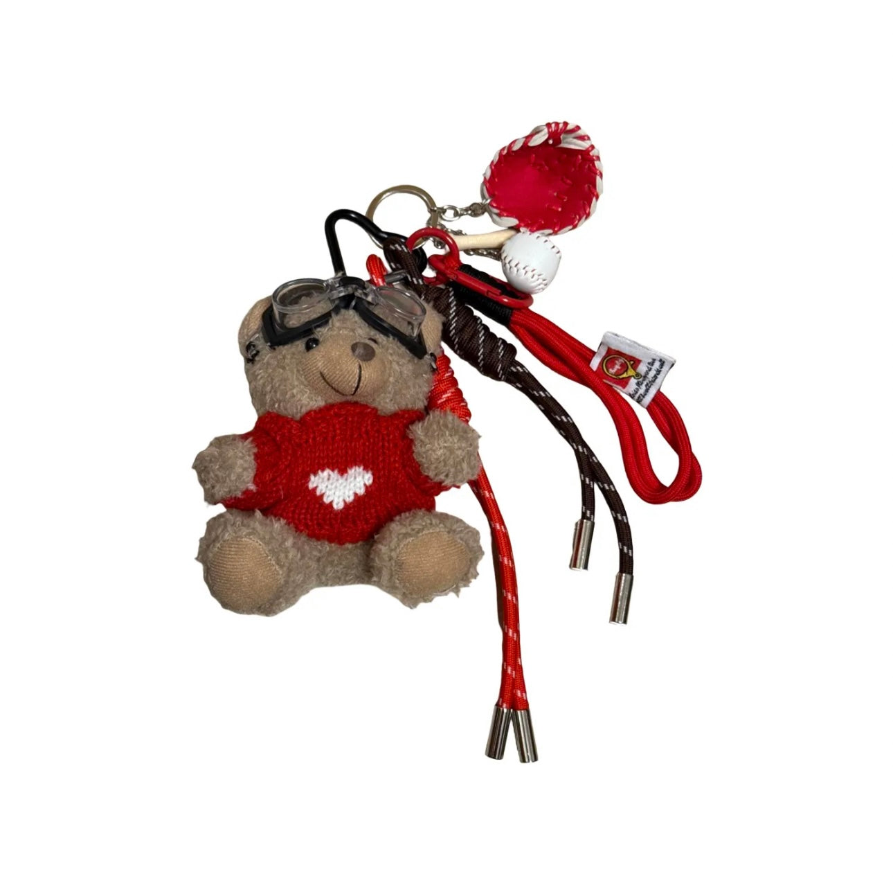 Bijou de sac - Nounours rétro au pull coeur