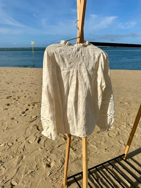 Blouse Bohème Brodée - Ivoire