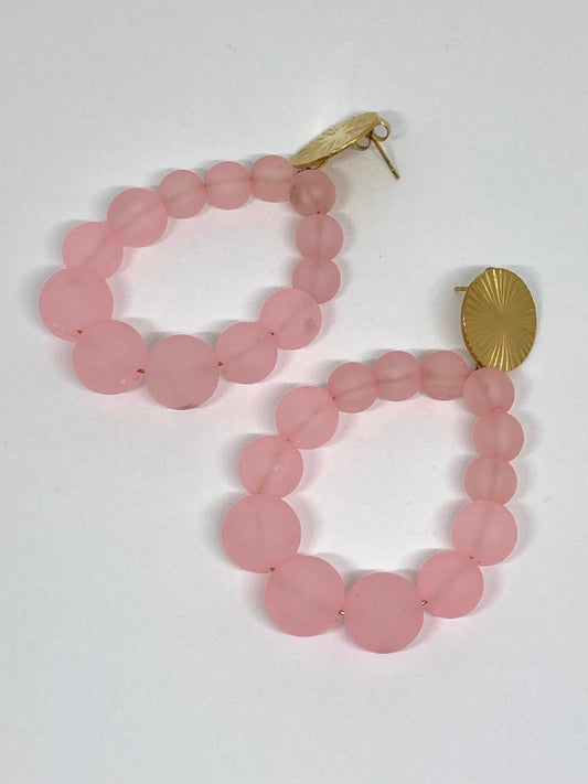 Boucles d’oreilles Perla - Rose Bonbon