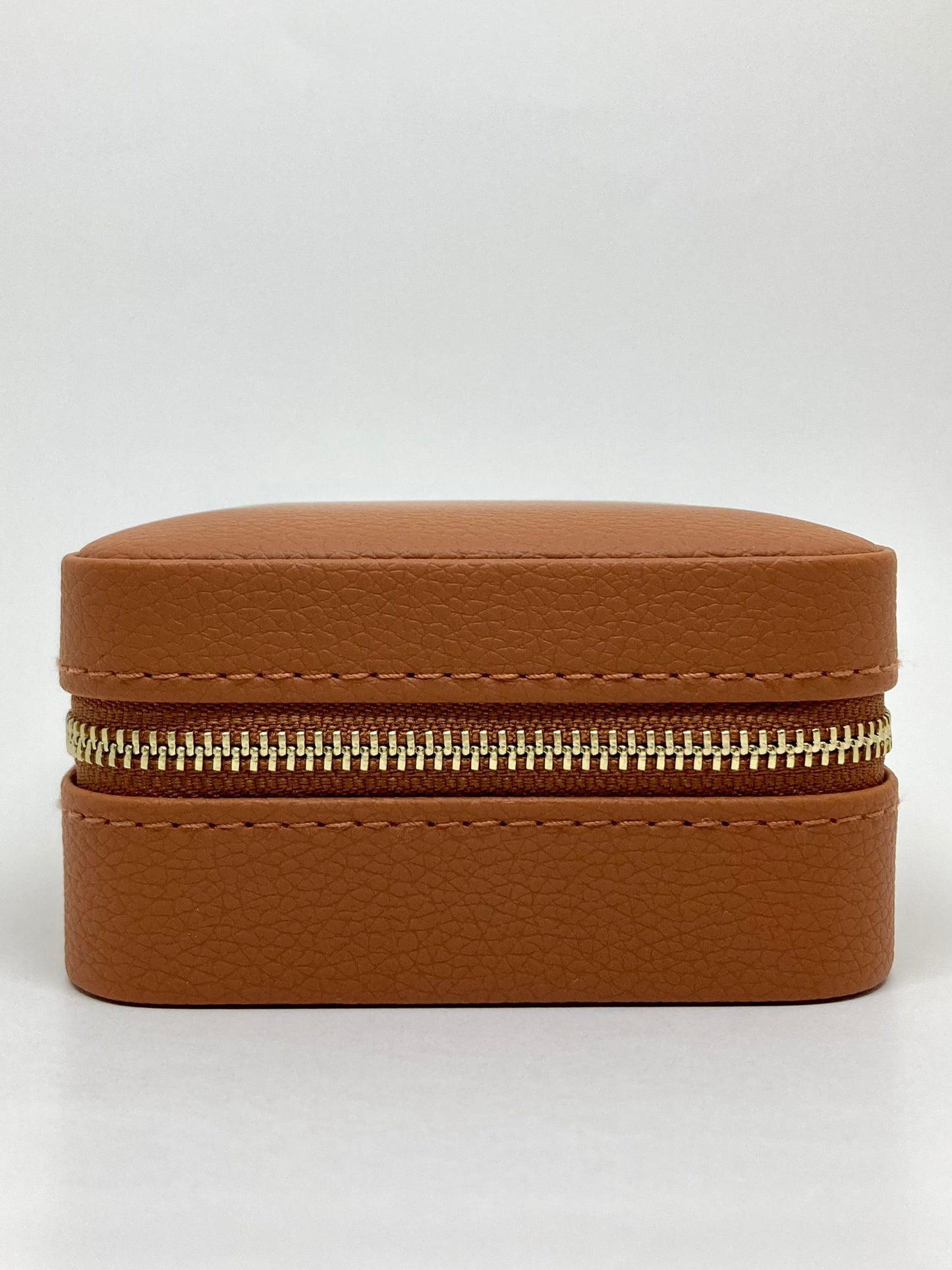 Boîte à bijoux de voyage - Cuir grainé camel
