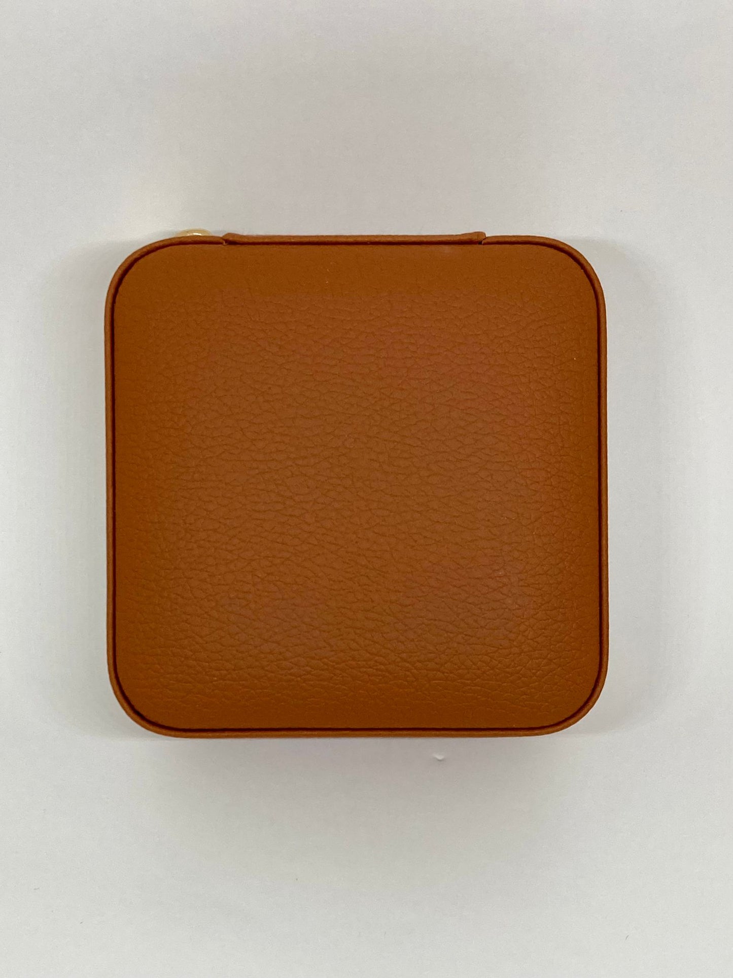 Boîte à bijoux de voyage - Cuir grainé camel