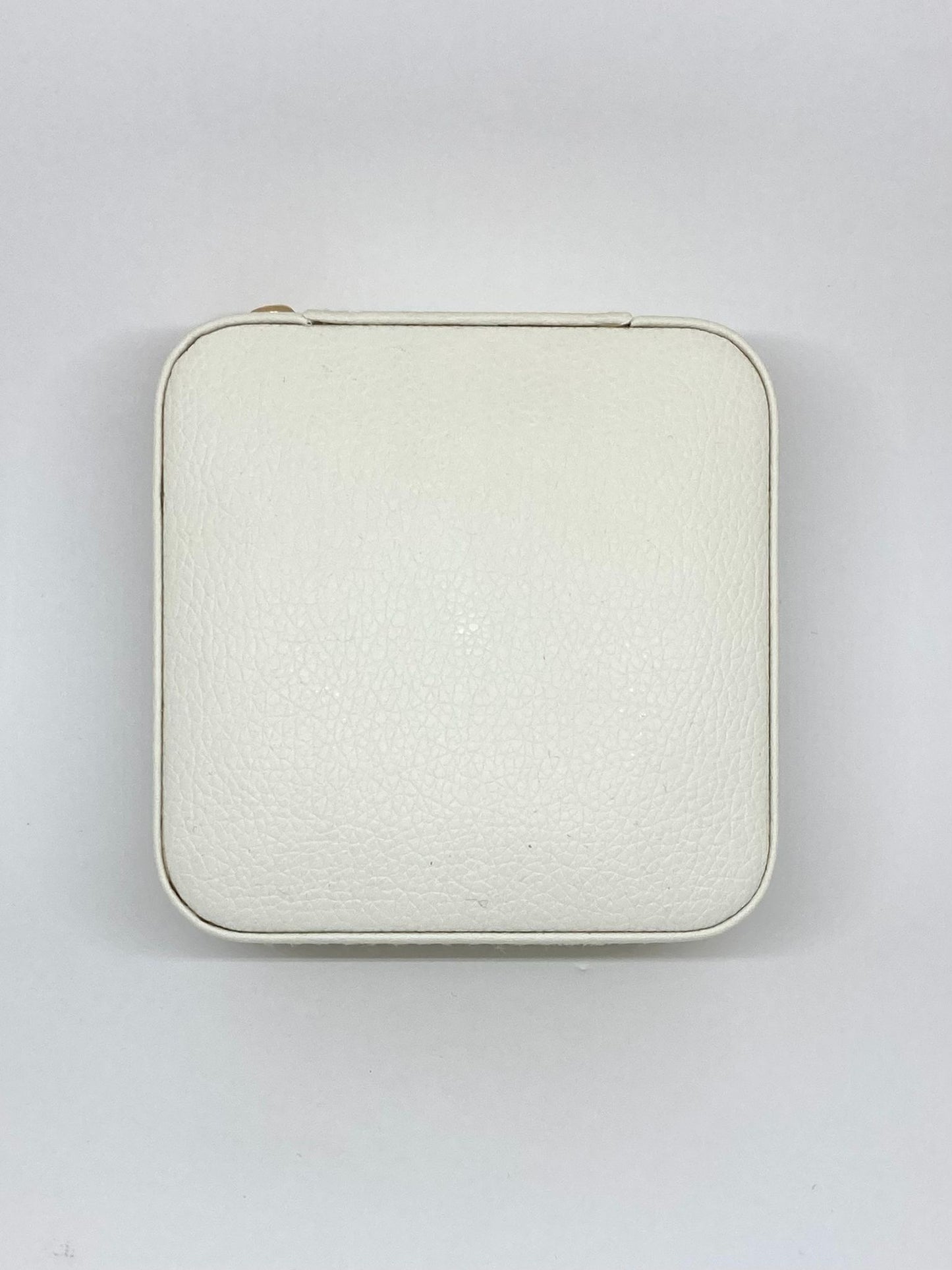Boîte à bijoux de voyage - Cuir grainé crème
