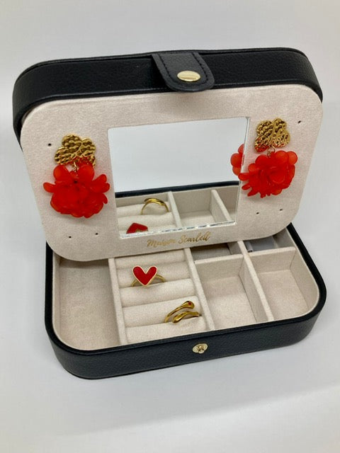 Boîte à bijoux de voyage noire - Grand format