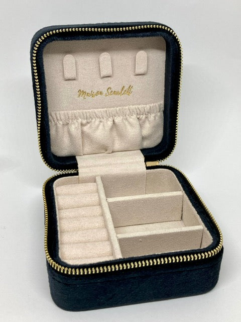 Boîte à bijoux de voyage - Velours noir