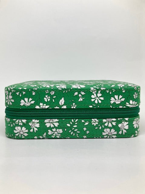Boîte à bijoux verte et blanche en Liberty®