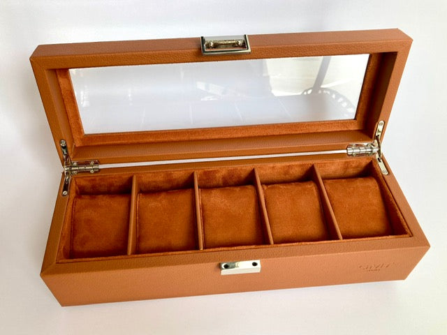 Boîte à montre camel chic