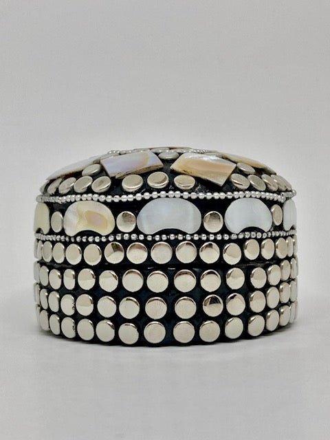 Boîte à bijoux en nacre et métal - Maroc