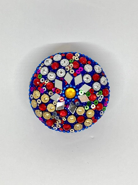 Boîte à bijoux bleue et multicolore - Thaïlande