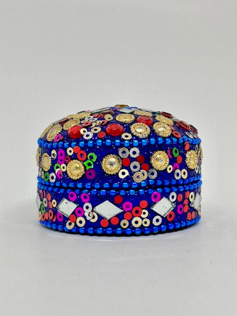 Boîte à bijoux bleue et multicolore - Thaïlande