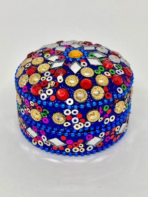 Boîte à bijoux bleue et multicolore - Thaïlande