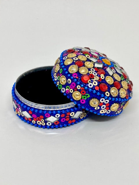 Boîte à bijoux bleue et multicolore - Thaïlande