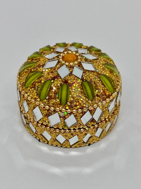 Boîte à bijoux dorée & verte - Thaïlande