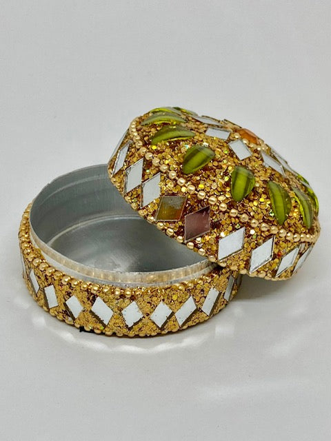 Boîte à bijoux dorée & verte - Thaïlande