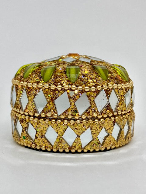 Boîte à bijoux dorée & verte - Thaïlande