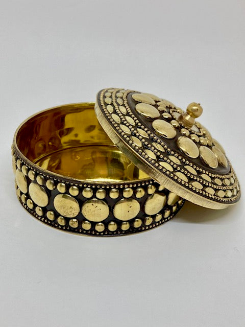 Boîte à bijoux marquetée dorée - Maroc