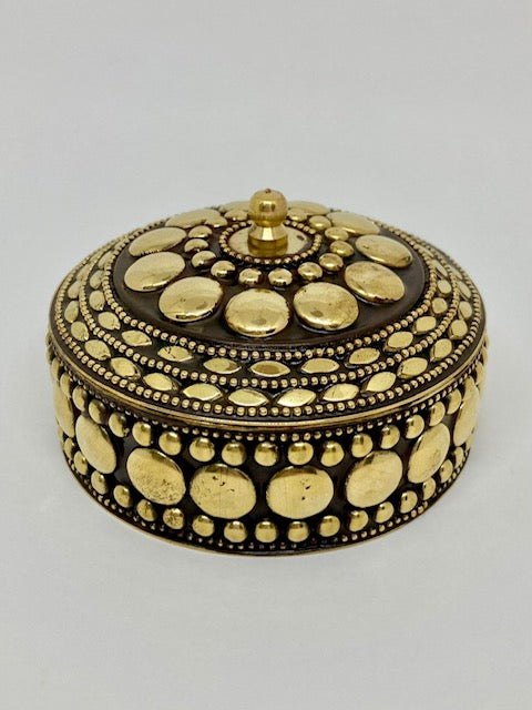 Boîte à bijoux marquetée dorée - Maroc