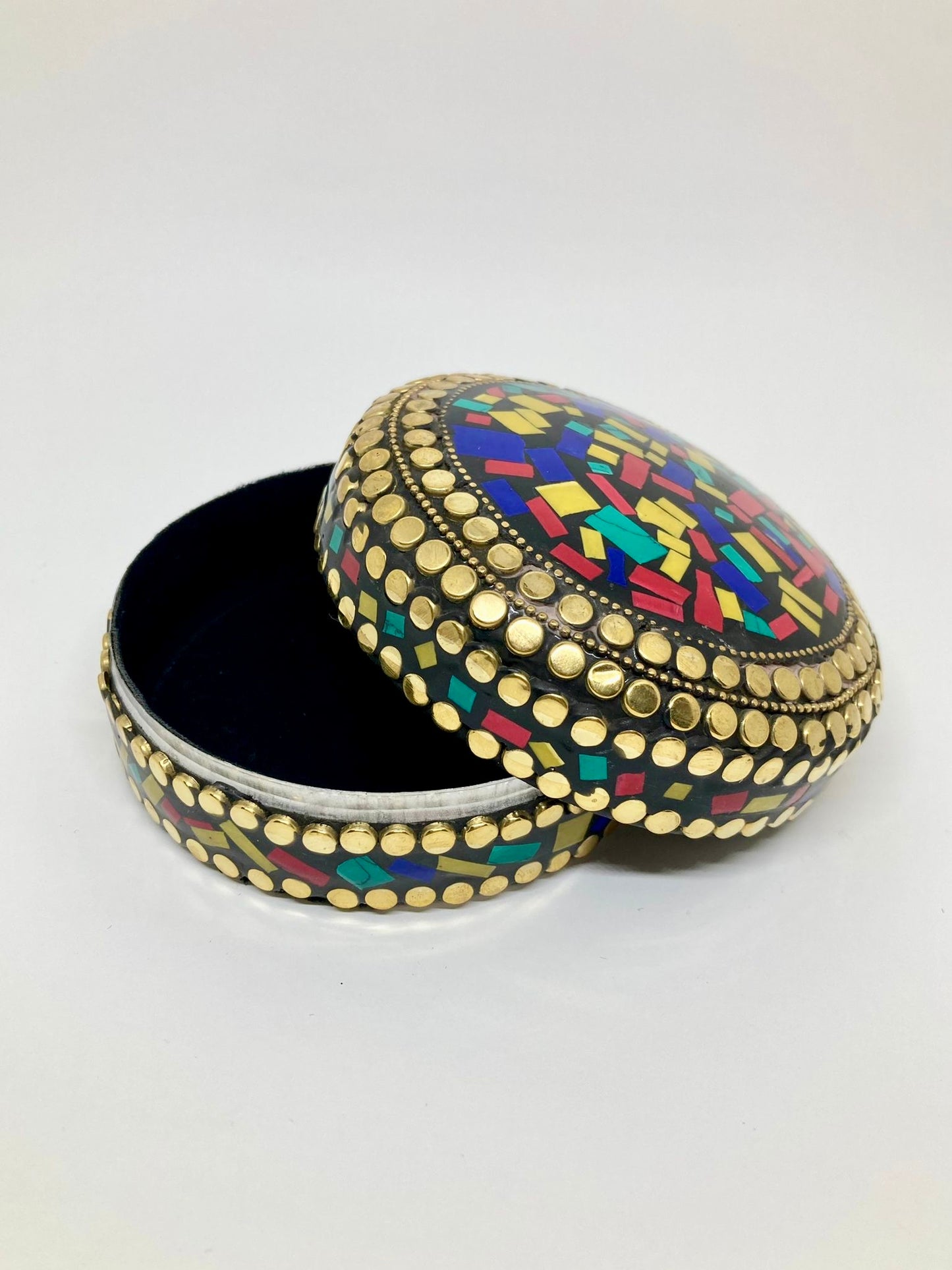 Boîte à bijoux mosaïque & dorée - Maroc