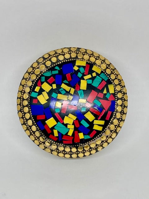 Boîte à bijoux mosaïque & dorée - Maroc