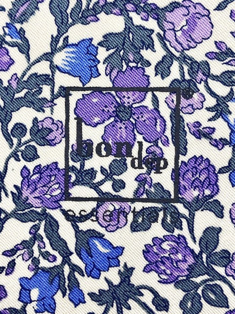 Boîte à bijoux ronde - Fleurs violettes en Liberty®