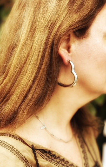 Boucles d’oreilles cœur argentées