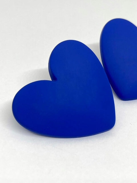 Boucles d’oreille Coeur - Bleu Klein