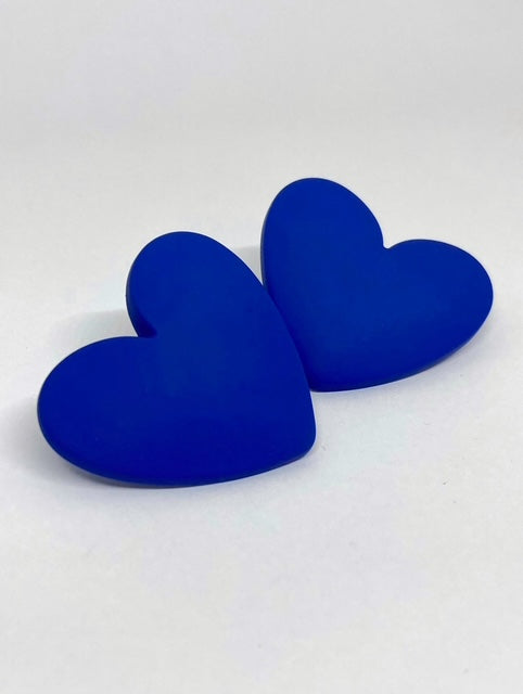 Boucles d’oreille Coeur - Bleu Klein