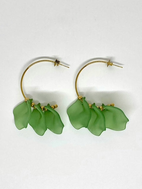 Boucles d’oreilles - Créoles revisitées vertes