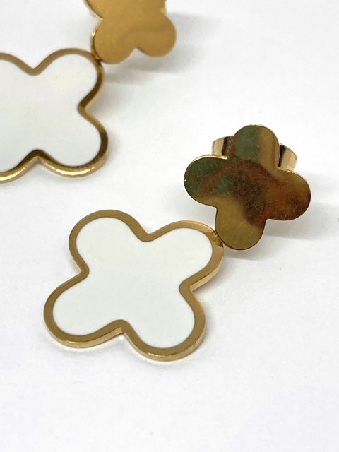 Boucles d’oreilles - Croix blanche