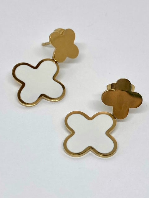 Boucles d’oreilles - Croix blanche