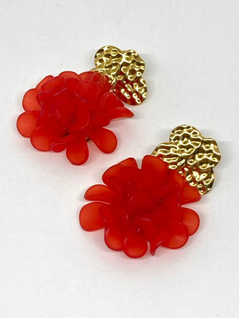 Boucles d’oreilles Fleur - Rouge Coquelicot